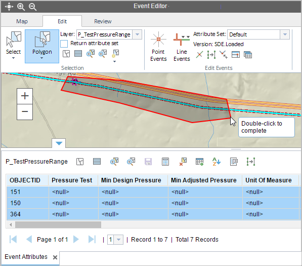 Selecting events by a polygon Selecting events by a polygon