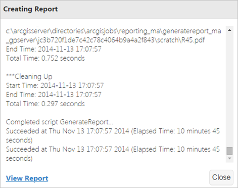 Viewing the report Viewing the report