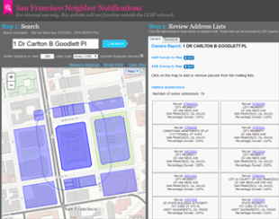 Neighbor Notifications Tool - only available to City staff